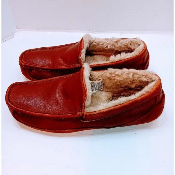 Ugg Australia Men Brown Leather Slip-On Loafer - Picture 3 of 7